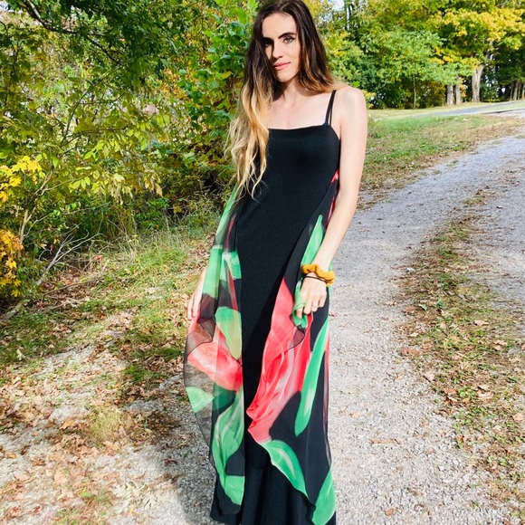 Vintage Dresses & Skirts - Vintage Joy Stevens Rose Dress